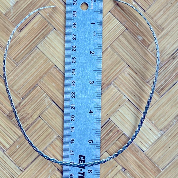 Braided collar & heart necklace, vintage, 925 sterling silver - Picture 7 of 14